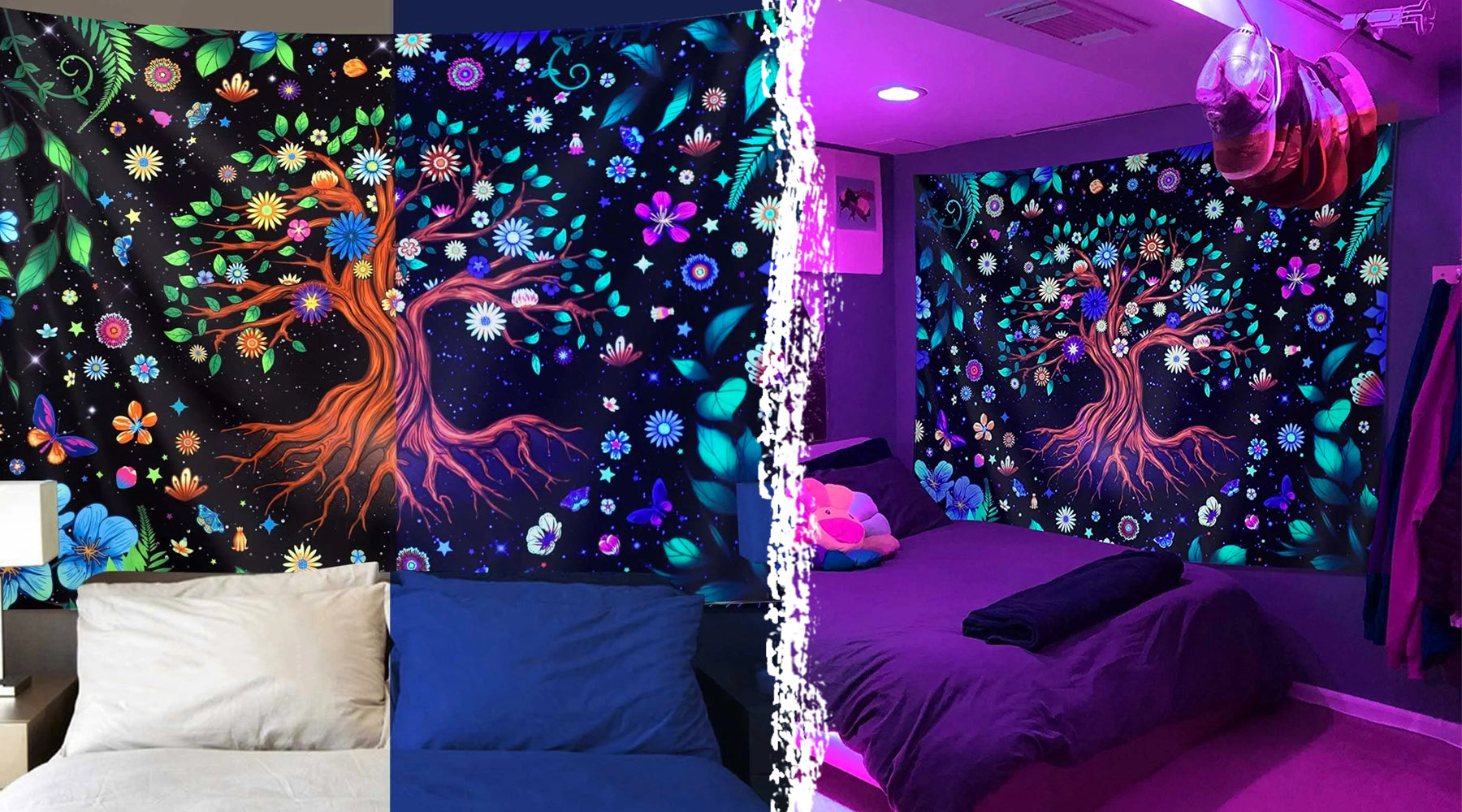 What is a UV Reactive Black Light Tapestry?– Hasthip