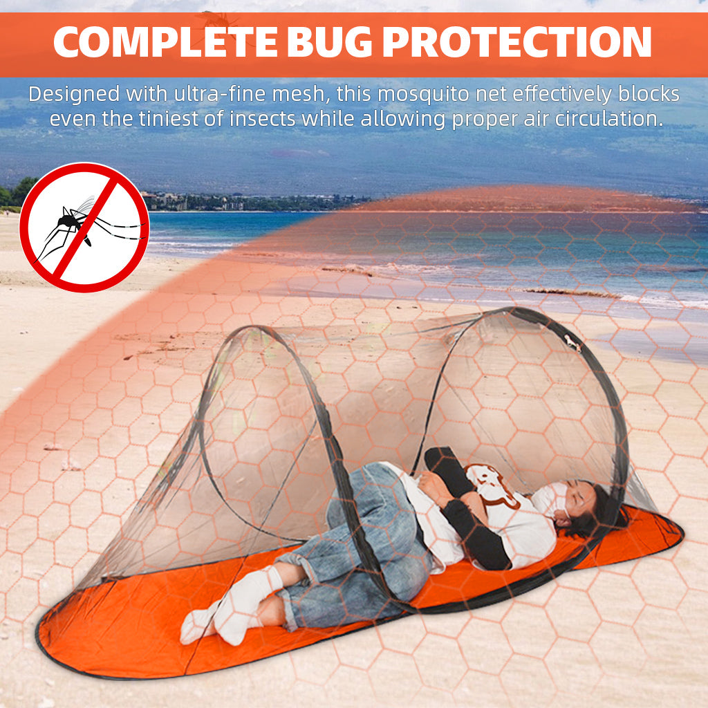 HASTHIP® Folding Mosquito Net Travel Pop-up Mosquito Net Tent-like Zipping Up Mosquito Net Camping Mosquito Net Waterproof Oxford Cloth Mosquito Net for Hotel, Camping, Hotel, 200x72x70cm