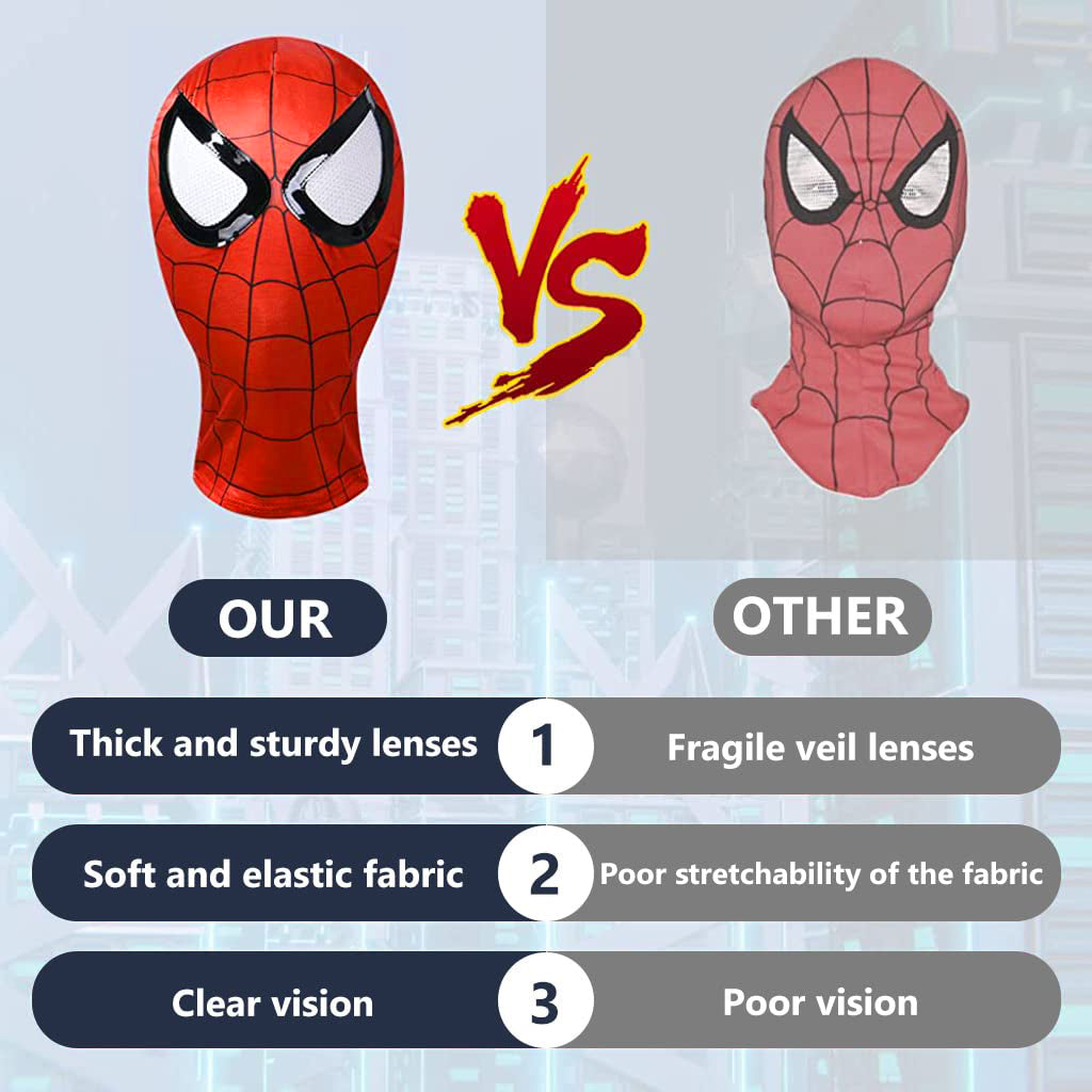 Hasthip® Spiderman Dress Costume For Kids, 3D Prints Spider Man Costume Set, Breathable Spandex Super Hero Fancy Bodysuits For 3-7 Years Gift Party Halloween (Kids M-Height 115-125Cm),Multicolor