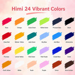 HASTHIP 24-Color Gouache Paint Set with 30 ml Jelly Cups and Portable Hard Case for Art Students