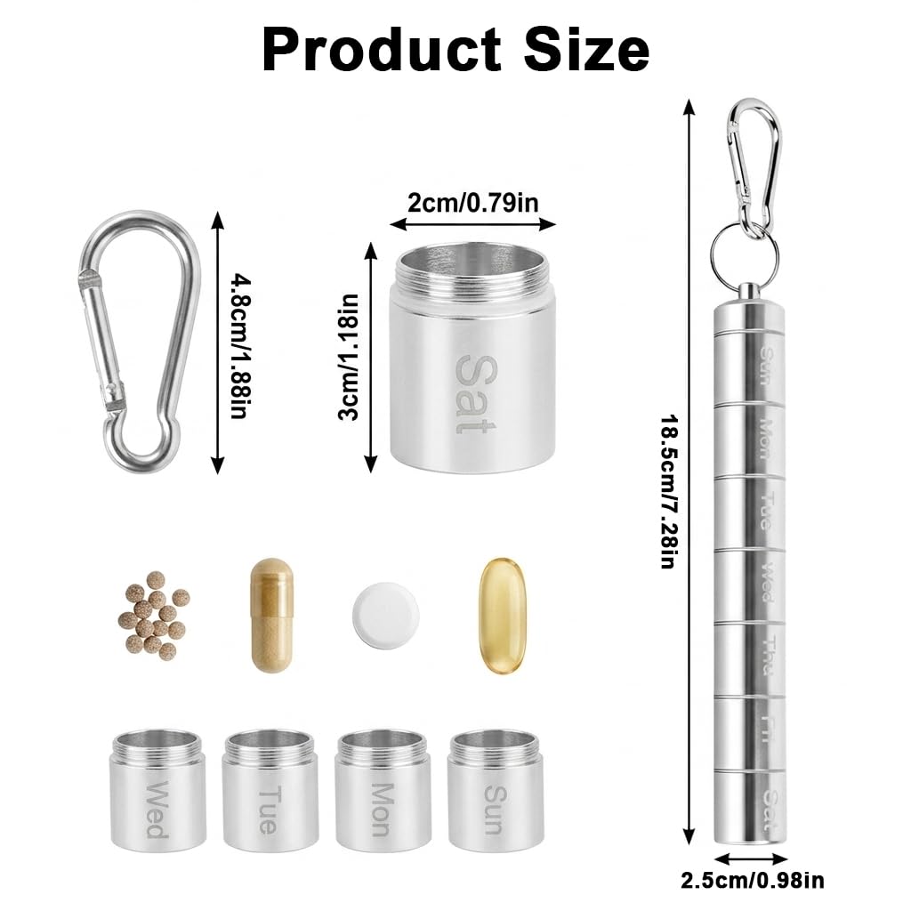 HASTHIP 7-Day Stackable Metal Pill Organizer