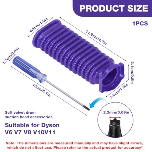 HASTHIP® 2Pcs Set Replacement Kit Vacuum Cleaner Replacement Parts, Roller Suction Internal Hose for Dy*Son V11 /V10/ V8/ V7 /V6 Series Vacuum Cleaner Accessories Kit with 1 Hose + 1 Screw