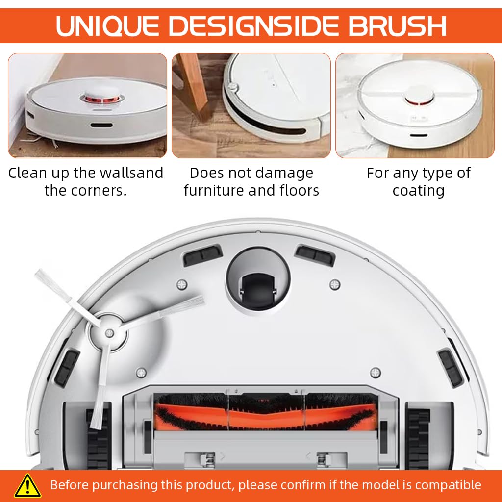 HASTHIP® 9Pcs Replacement Parts for Mi Robot Vacuum-Mop 2i & 2 Pro, Spare Accessories with 1 Main Brush, 3 Side Brushes, 2 Mop Cloth, 2 Filters, 1 Cleaning Brush - Cleaning Tools