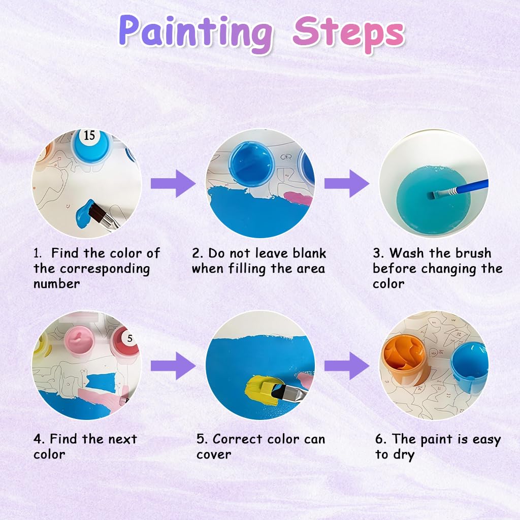 HASTHIP Aurora Forest Paint by Numbers Kit for Adults & Kids