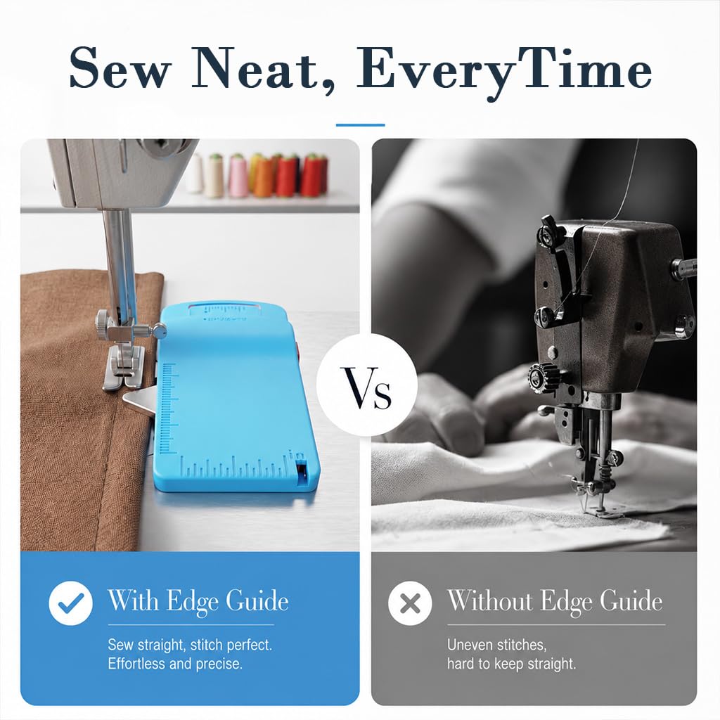 HASTHIP Magnetic Sewing Machine Seam Guide with Dual Scale and Retractable Seam Ripper