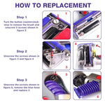 HASTHIP® 2Pcs Set Replacement Kit Vacuum Cleaner Replacement Parts, Roller Suction Internal Hose for Dy*Son V11 /V10/ V8/ V7 /V6 Series Vacuum Cleaner Accessories Kit with 1 Hose + 1 Screw