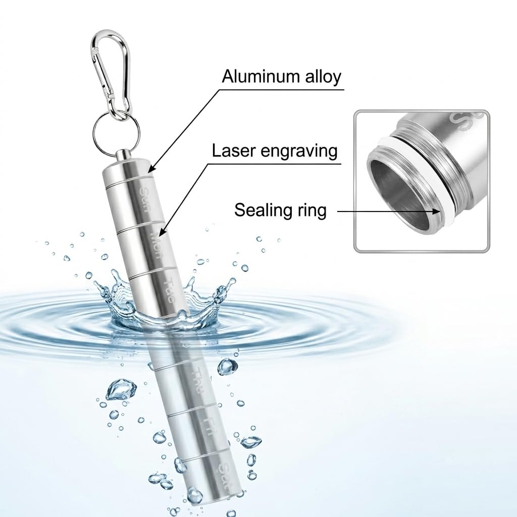 HASTHIP 7-Day Stackable Metal Pill Organizer