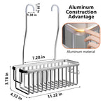 HASTHIP Aluminum Over-Door Shower Caddy, Tool-Free Hanging Storage, 28.5 × 12 × 9.6 cm