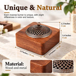 HASTHIP Walnut Wood Incense Burner for Sticks, Coils and Cones with Removable Ash-Collecting Base