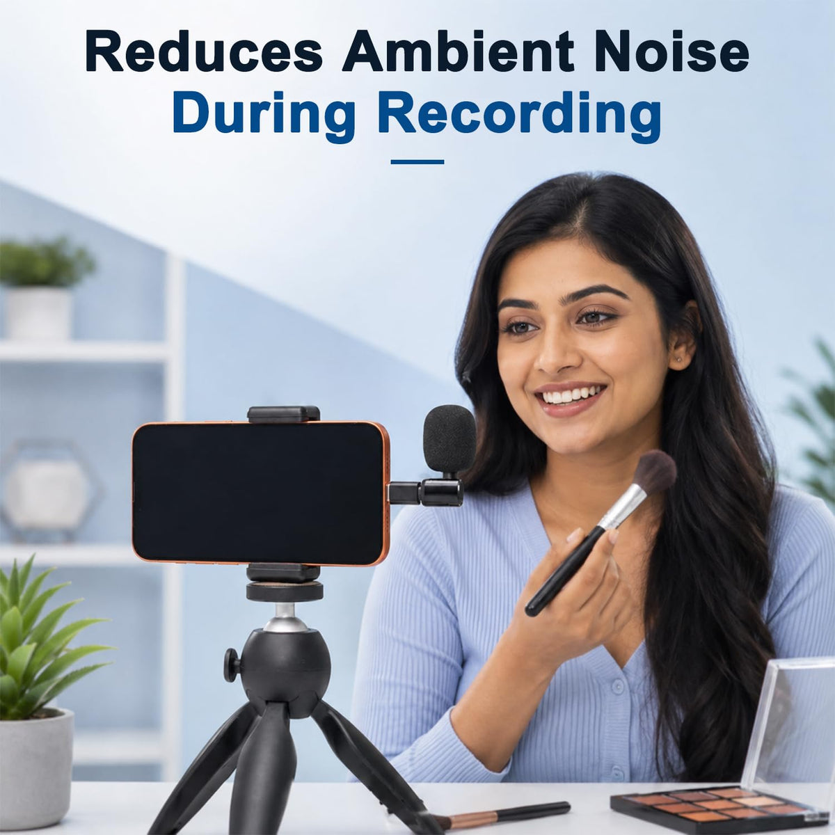 HASTHIP Mini USB-C Condenser Microphone with 90-Degree Rotation, Metal Body and Foam Windscreen