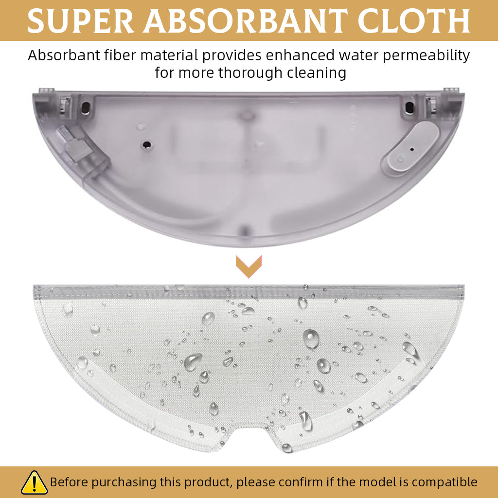 HASTHIP® 4Pcs Replenishment Kit Mop Cloth for Drea*me D9/D9 Pro/D9 Max /F9/F9 Pro/L10 Pro Robot Vacuum Cleaner, Replacement Accessories Cleaning Tools Washable and Reuseable Absorbent Mop Pad