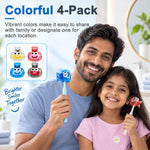 HASTHIP Cartoon Toothbrush Head Covers, 4-Pack Ventilated Clip-On Travel Protectors