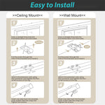 HASTHIP® Curtain Track, Aluminum Alloy Ceiling Curtain Track, Ceiling Track for Curtains, Room Divider Curtain Rods, Curtain Track Rail Set with Silent Roller Hooks (Grey, 33.46-59In)