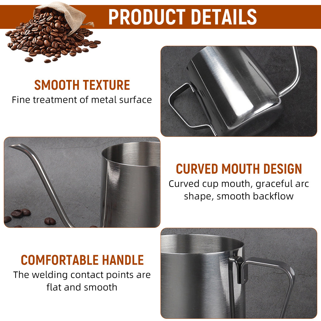 HASTHIP® Coffee Hand Brewer,Coffee Tea Pot 12.3OZ Hanging Ear Hand Blunt Long Narrow Drip