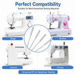 HASTHIP 50-Piece Sewing Machine Needle Set with Bobbins, Tools and Five Sizes for Household Machines