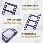 HASTHIP Movie Filmstrip Party Banners with Polyester Fabric, Ribbons and Glue Points for Easy Hanging