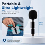 HASTHIP Mini USB-C Condenser Microphone with 90-Degree Rotation, Metal Body and Foam Windscreen