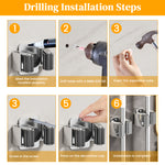 HASTHIP® Broom and Mop Holder Wall Mount Heavy Duty Broom Hooks Space-Saving Broom Rack Stainless Steel Broom Holder for Garage, Kitchen, Closet Organization(Pack of 2)