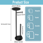 HASTHIP® Toilet Paper Rolls Holder, Free Standing Toilet Paper Roll Holder, with Storage Shelf and Dual Pole Toilet Paper Rolls Holder, Stainless Steel Toilet Paper Stand for Bathroom and Kitchen