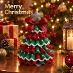 HASTHIP DIY Crochet Christmas Tree Kit with Hook, Soft Yarn, Pearls, Bows and Beginner Instructions