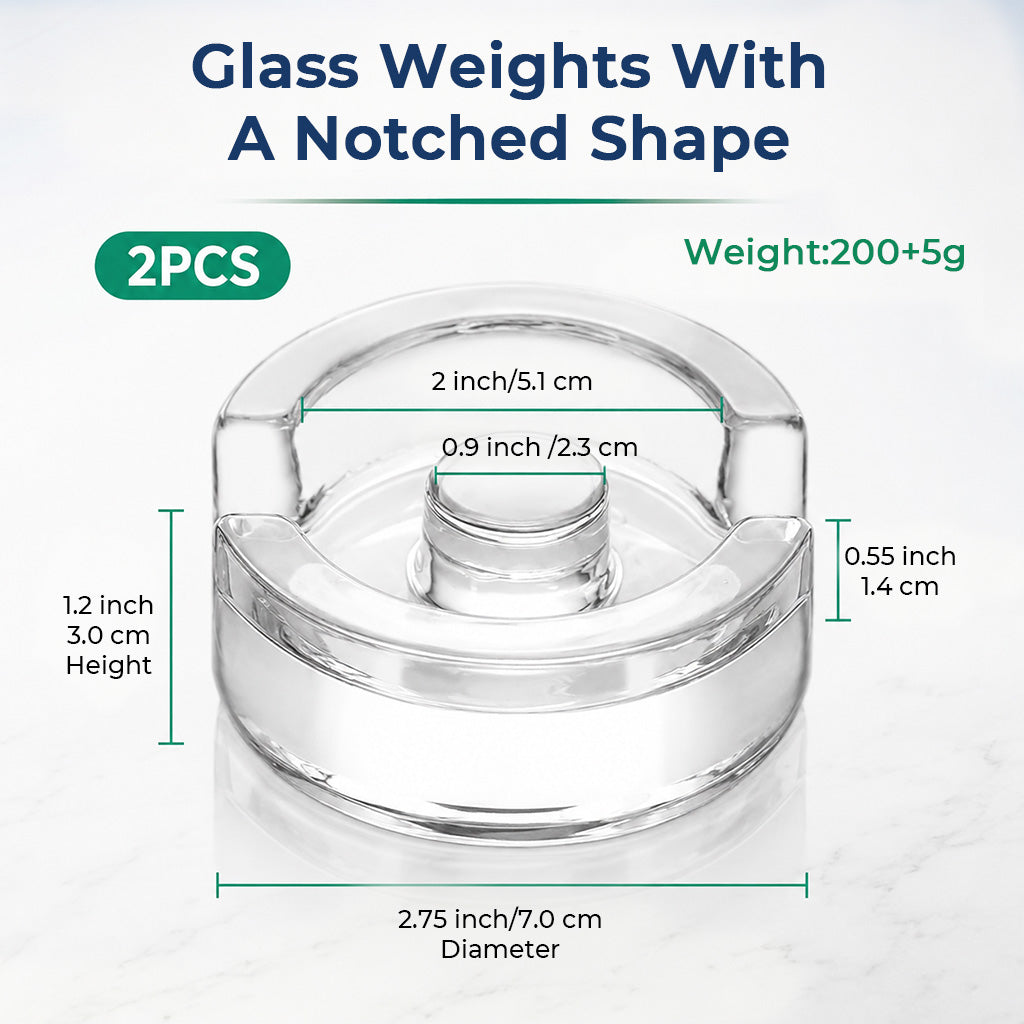 HASTHIP Fermentation Weight Glass for Wide Mouth Mason Jars, 2 Pack 7oz Pickling Weights