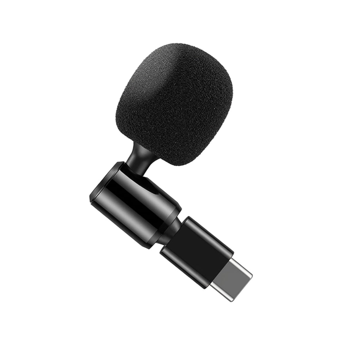 HASTHIP Mini USB-C Condenser Microphone with 90-Degree Rotation, Metal Body and Foam Windscreen