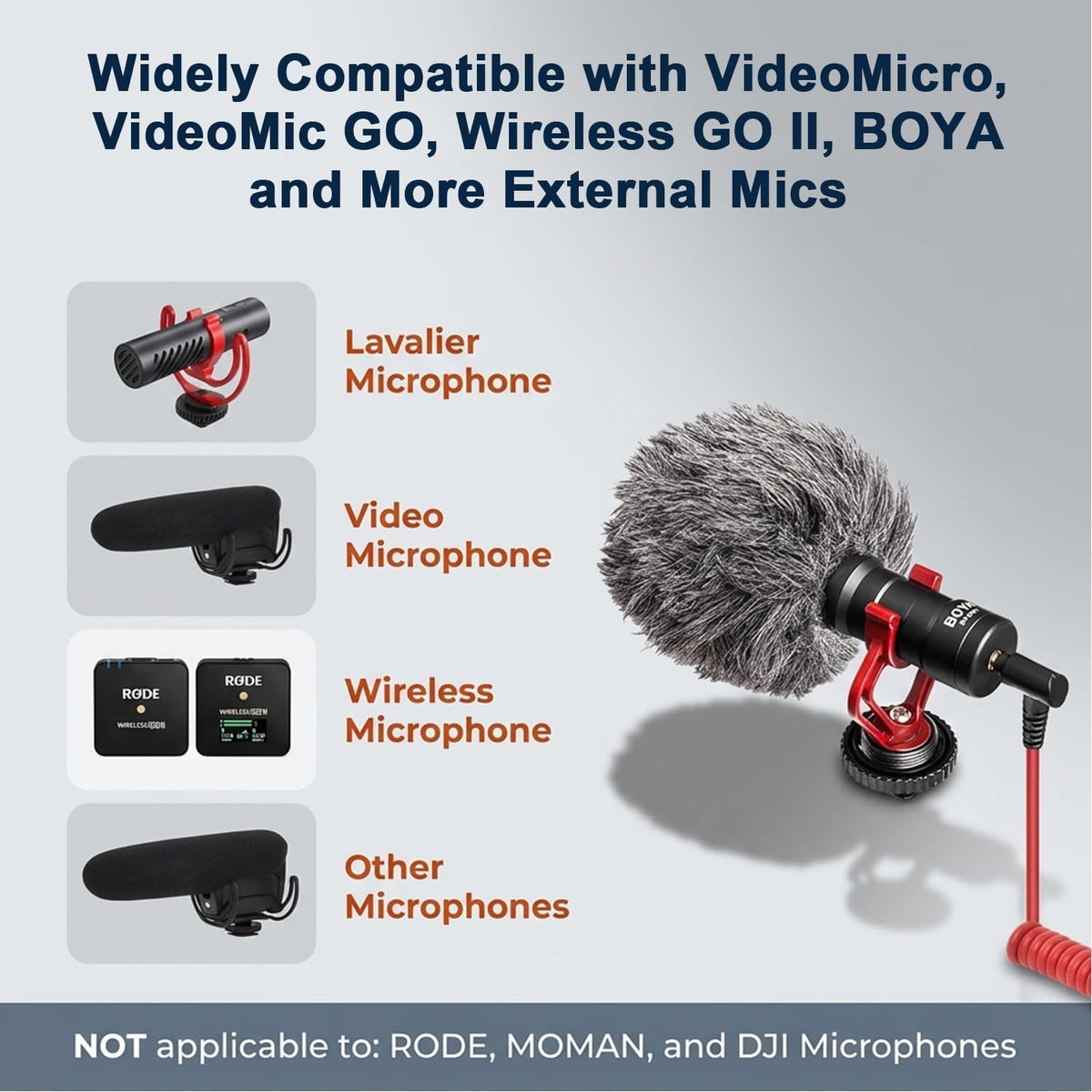 HASTHIP TRS to TRRS Microphone Cable with Coiled Cord and Gold-Plated Connectors for Recording