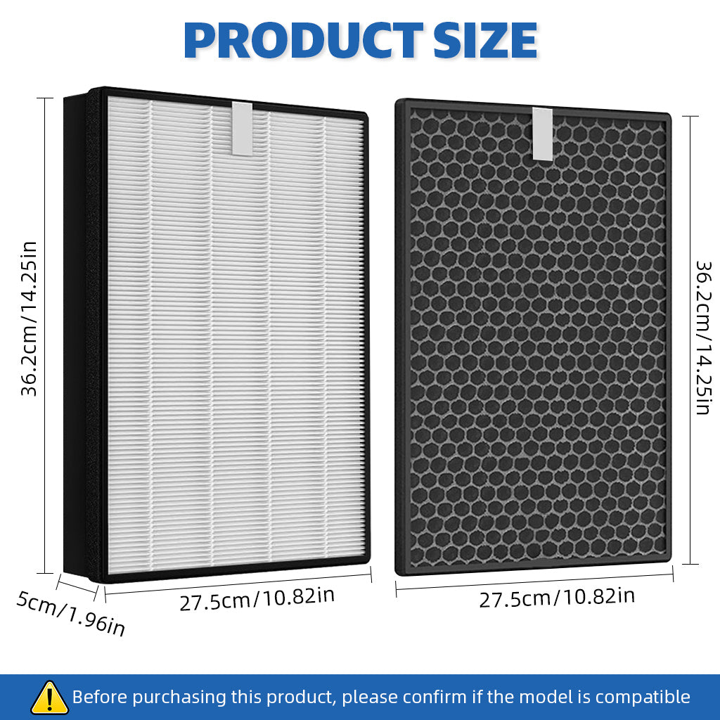 HASTHIP® 2Pcs FY2420/30 FY2422/30 Filter Replacement Compatible with Phil**IPS AC2882, AC2887, A2889, AC3829 Air Purifier, with 1 HEPA Filter and 1 Activated Carbon Filters