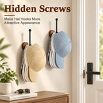 HASTHIP L-Shaped Wood and Metal Wall Hat Hooks with Hidden Screw Mounting for Caps and Hair Accessories