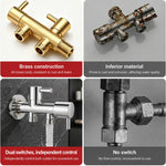 HASTHIP Dual Control Water Tap with Independent Handles, G1/2-Inch Interface and Two Outlets