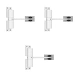 HASTHIP® Automatic Door Closer Zinc Alloy Spring Adjustable Closing Hinge Quiet for Wooden Metal Doors Security Use Up to 30 Kgs White 3 PCS