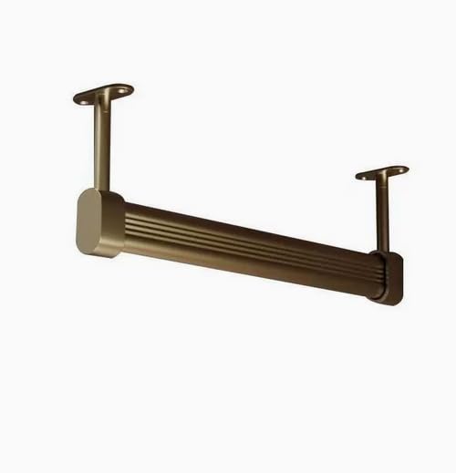 HASTHIP® Wardrobe Hanger Rod - 50cm Adjustable Heavy Duty Aluminum Closet Rod Wardrobe Rods for Hanging Clothes Adjustable Spacing Design, with Pre-punched Mounting Plates & Screws