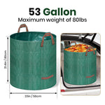 HASTHIP 200L Garden Waste Bag with PP Fabric, Reinforced Handles and Foldable Design