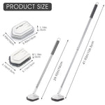 HASTHIP Bathroom Cleaning Brush with 39" Extendable Handle and Two Replaceable Heads for Home
