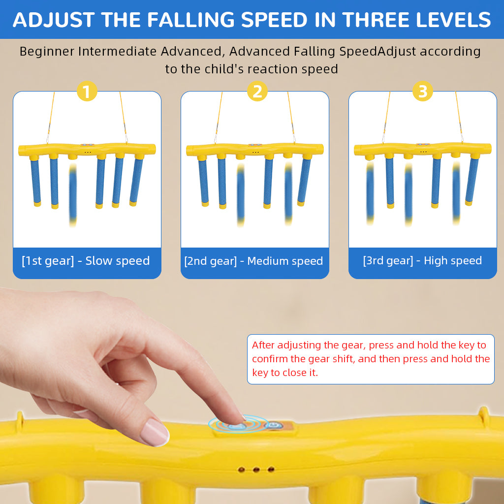HASTHIP® Electric Catching Sticks Game Device Reflex Challenge Game with Adjustable Speed Fun Stick Catching Game for Kids & Adults Random Falling Sticks Catching Game Party Game USB Recharageable
