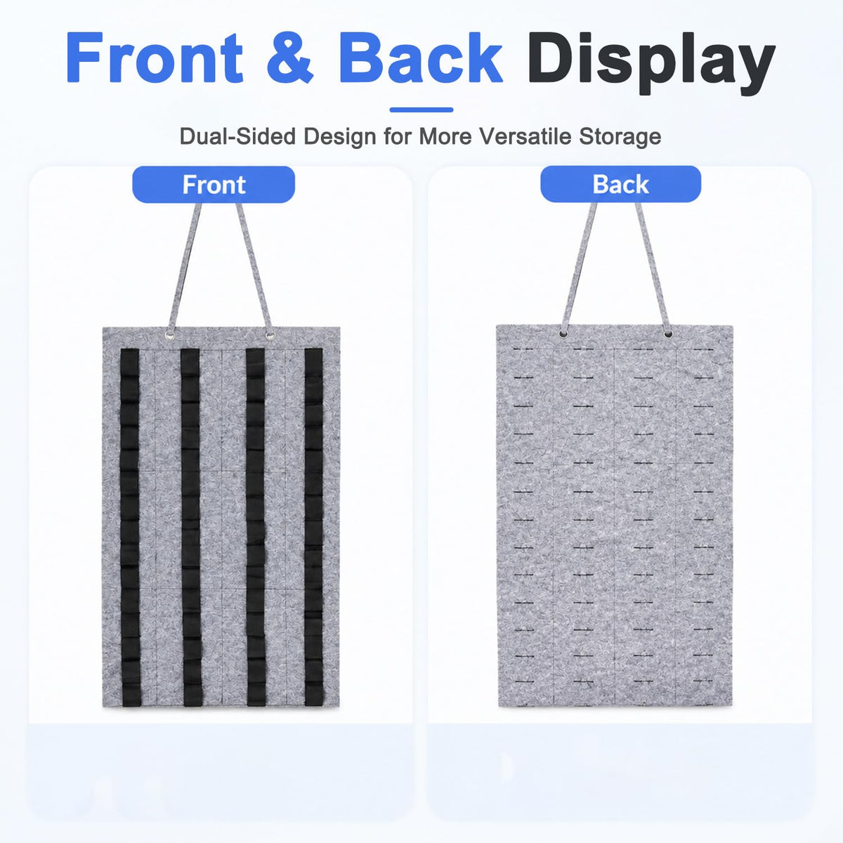 HASTHIP Hanging Felt Display Case for 60 Diecast Cars with 60 Pockets and Foldable Design