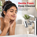 HASTHIP Four-Mode Faucet Water Filter with Chrome Silver Finish, Two Filters and 360° Rotation