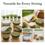 HASTHIP 3 Pack Linen Cotton Bowl Covers with Elastic Fit for Bread Proofing and Meal Prep