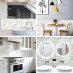 HASTHIP 10 Piece 3D Peel-and-Stick Tile Backsplash, 2mm to 2.5mm thick, beige and white