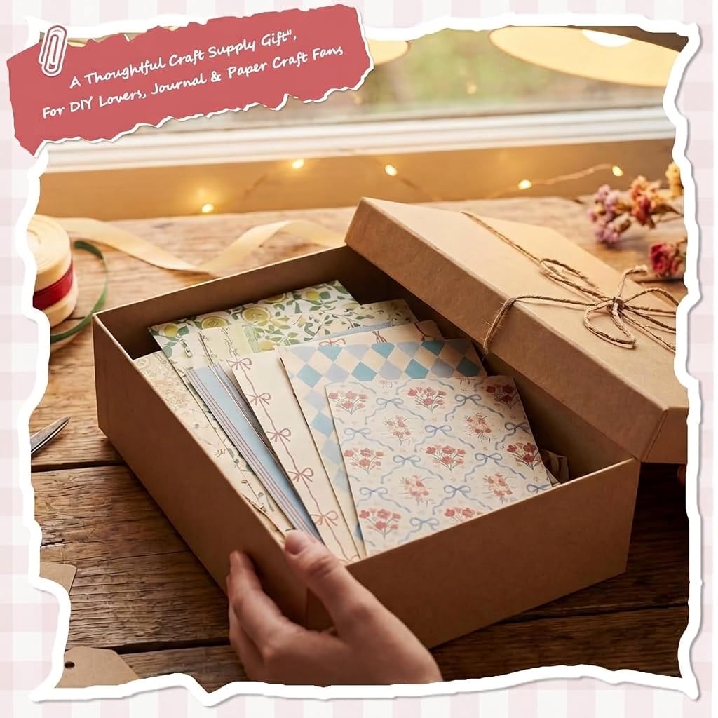 HASTHIP 60-Sheet Double-Sided Floral Scrapbook Paper for Journals, Cards and DIY Crafts