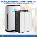 HASTHIP® 2Pcs FY2420/30 FY2422/30 Filter Replacement Compatible with Phil**IPS AC2882, AC2887, A2889, AC3829 Air Purifier, with 1 HEPA Filter and 1 Activated Carbon Filters