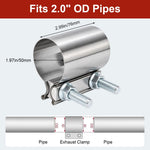 HASTHIP 2.0 Inch Stainless Steel Butt Joint Band Exhaust Clamp for Bolt-On Pipe Repairs