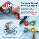 HASTHIP Cartoon Toothbrush Head Covers, 4-Pack Ventilated Clip-On Travel Protectors