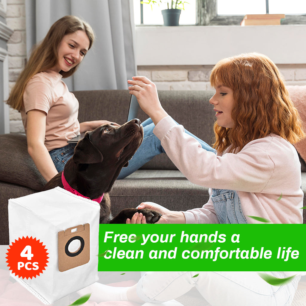 HASTHIP® 4Pcs Dustbins Replacement for Dreame D10s Plus Vacuum Cleaner Dust Bags Vacuuming Reuseable Dust Collection Bags for Hair, Dirt, and Debris.