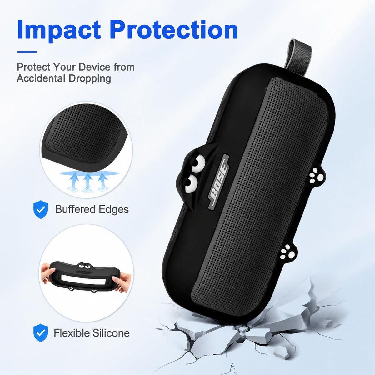 HASTHIP Silicone Case for SoundLink Flex (2nd Gen) Speaker with Cartoon Styling and Charging Cutouts