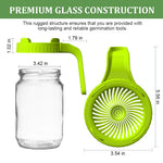 HASTHIP 32Oz Glass Sprout Maker Jar with Ventilated Mesh Lid, PP Handle and 86mm Mason Jar Fit