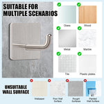 HASTHIP® Self Adhesive Wall Hooks Pack of 8, Heavy Duty 6.6lbs Stainless Steel Hooks, Rust-Proof Multipurpose Hooks for Bathroom, Kitchen, Bedroom & Office, Easy Installation, No Drilling Required