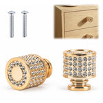 HASTHIP 2-Piece Gold Crystal Cabinet Knobs with Electroplated ABS Core and 22mm Mounting Screws