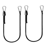 HASTHIP® Black Bungee Cords with Hooks 1M, with 2 Pcs Adjustable Carabiner Bungee Straps , UV Resistant Shock Cord