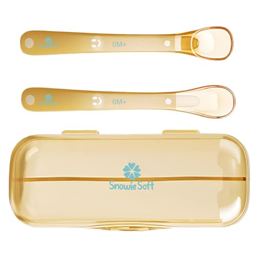 HASTHIP® 2 Pcs Silicone Dinner Spoon, Multi-purpose Surrounding Transparent Design Soft Texture Ergonomic Design for Mixing Soup Spoon Rice Porridge
